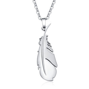 Feather Pendant Necklace Wholesale Stainless Steel