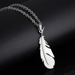 Feather Pendant Necklace Wholesale Stainless Steel