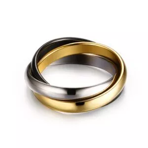 Stainless Steel Classic 3 Rounds Ring Sets for Wholesale