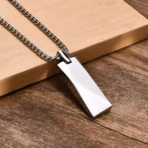 Stainless Steel Geometric Rectangle Pendant Necklace for Wholesale