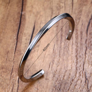 Stainless Steel Twisted Cuff Bracelet for Wholesale